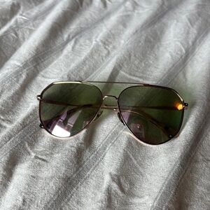 Aviator Sunglasses with Green Lenses